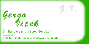 gergo vitek business card